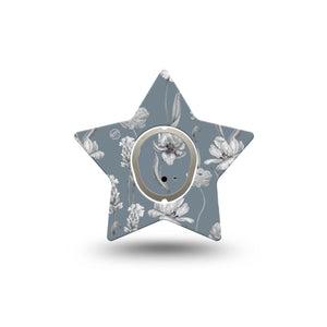 ExpressionMed Muted Petals Dexcom G7 Star Shape Tape, Dexcom Stelo Glucose Biosensor System, Single Tape and Single Sticker Elegant Petals, Plaster CGM Design
