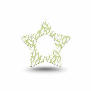 ExpressionMed Sage Greens Dexcom G7 Star Shape Tape, Dexcom Stelo Glucose Biosensor System, Single Tape Sage Foliage, Overlay Patch CGM Design