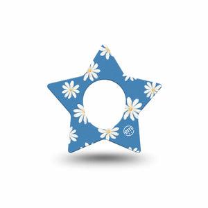 ExpressionMed Painted Daisies Star Dexcom G7 Tape, Single, Floral Star Inspired, CGM Adhesive Patch Design, Dexcom Stelo Glucose Biosensor System