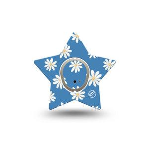 ExpressionMed Painted Daisies Dexcom G7 Star Shape Tape, Dexcom Stelo Glucose Biosensor System, Single Tape and Single Sticker Simple Florals Inspired, Plaster CGM Design