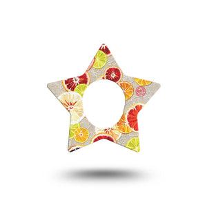 ExpressionMed Citrus Slices Star Dexcom G7 Tape, Single, Dried Unsweetened Fruits Themed, CGM Overlay Patch Design, Dexcom Stelo Glucose Biosensor System