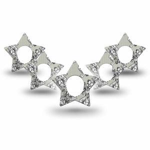 ExpressionMed Black Lace Dexcom G7 Star Shape Tape, Dexcom Stelo Glucose Biosensor System,  5-Pack Tape Sophisticated Pattern, Overlay Patch CGM Design