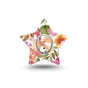 ExpressionMed Spring Bouquet Dexcom G7 Star Shape Tape, Dexcom Stelo Glucose Biosensor System,  Single Tape Blooming Bouquet Overlay Patch CGM Design with Center Sticker