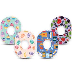 ExpressionMed Ready, Set, Bake! Variety Pack Dexcom G7 Tape, 4-Pack, Pastry Desserts Inspired, CGM Adhesive Patch Design