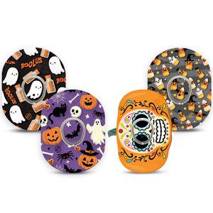 ExpressionMed Spooky Variety Pack Dexcom G7 Tape, Dexcom Stelo Glucose Biosensor System,  4-Pack Tape and 4-Pack Sticker Variety Cartoon Halloween Designs Overlay Tape Continuous Glucose Monitor Design