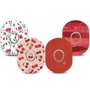 ExpressionMed Crimson Variety Pack Dexcom G7 Sticker and Tape, Dexcom Stelo Glucose Biosensor System,  Valentine Inspired, Vinyl Sticker and Tape Pairing Continuous Glucose Monitor Design