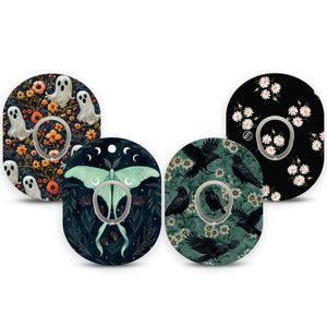 ExpressionMed Gothic Wilderness Dexcom G7 and Dexcom Stelo Glucose Biosensor System, tape and sticker  gothic crow floral design Decorative Decal for CGM