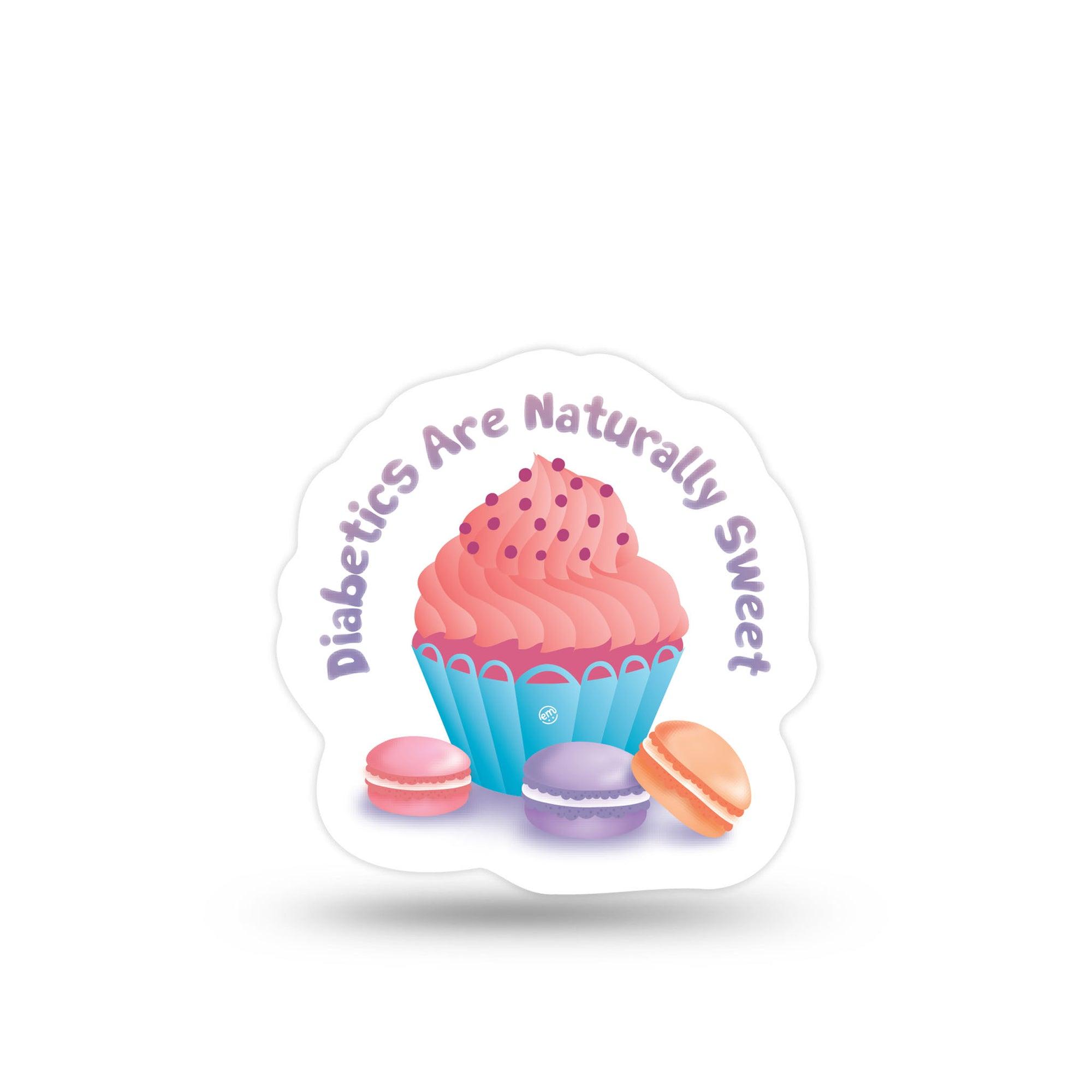 ExpressionMed Diabetics are Naturally Sweet Decal Sticker Macarons and Cupcakes, Decal Sticker Only