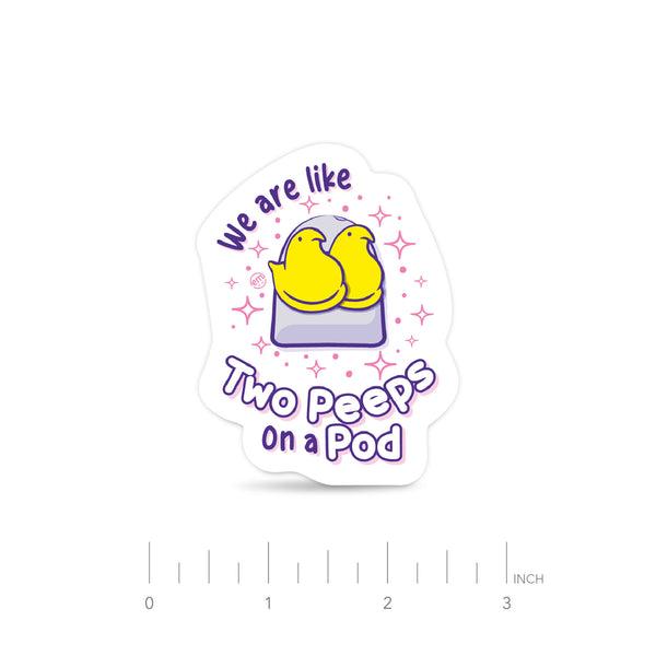 ExpressionMed Two Peeps in a Pod Decal Sticker Easter Candy themed Vinyl decorative Sticker