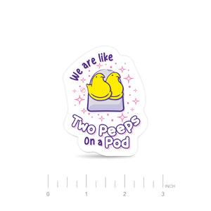 ExpressionMed Two Peeps in a Pod Decal Sticker Easter Candy themed Vinyl decorative Sticker