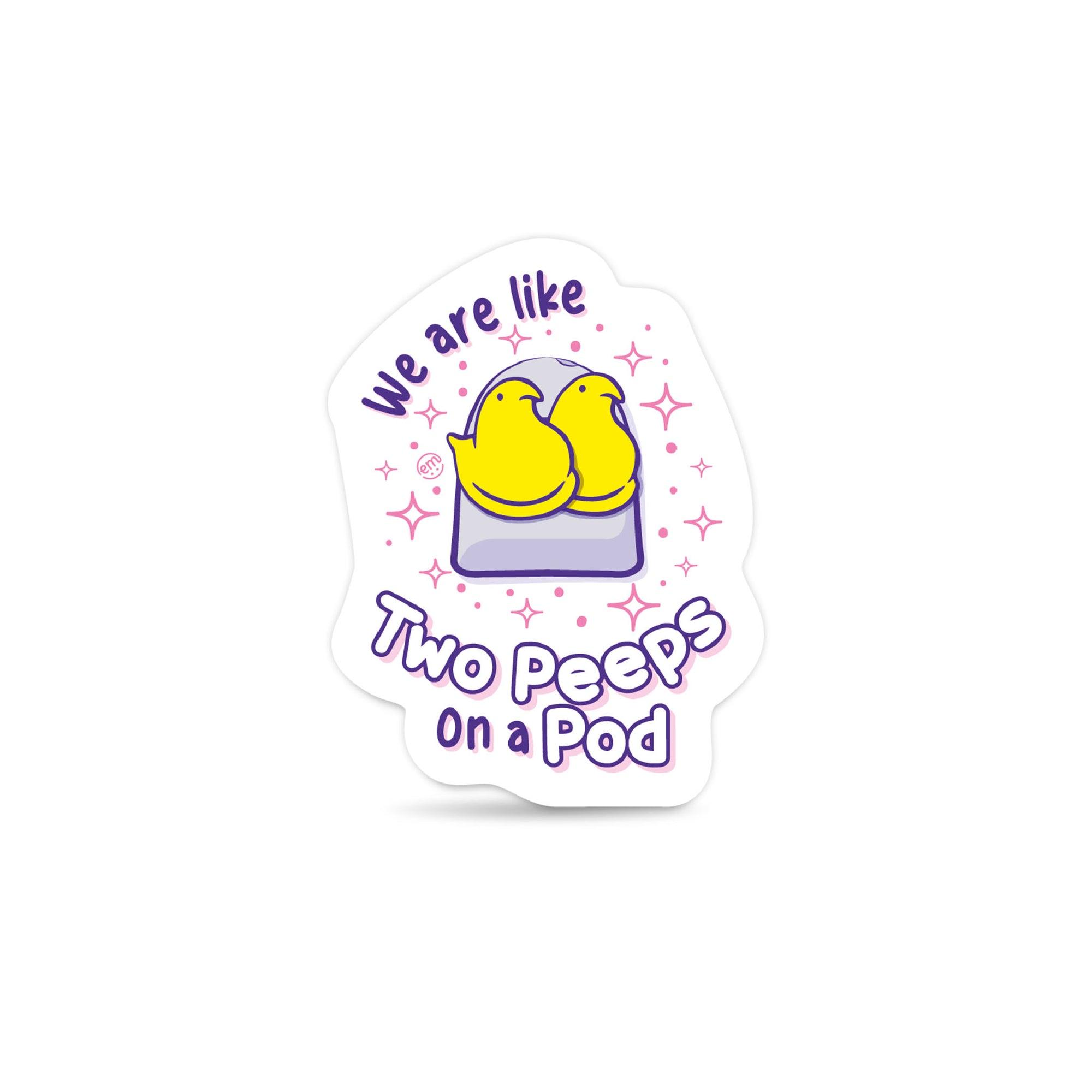 ExpressionMed Two Peeps in a Pod Decal Sticker Easter Candy themed Vinyl decorative Sticker