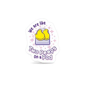 ExpressionMed Two Peeps in a Pod Decal Sticker Easter Candy themed Vinyl decorative Sticker