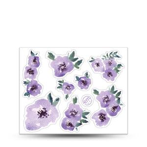 ExpressionMed ExpressionMed, Flowering Amethyst Decal Sticker Sheet, Multi-Pack of Purple Amethyst Flower Stickers