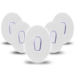 ExpressionMed White Dexcom G6 Tape, 5-Pack Tape and 5-Pack Sticker Plain White Plaster Continuous Glucose Monitor Design