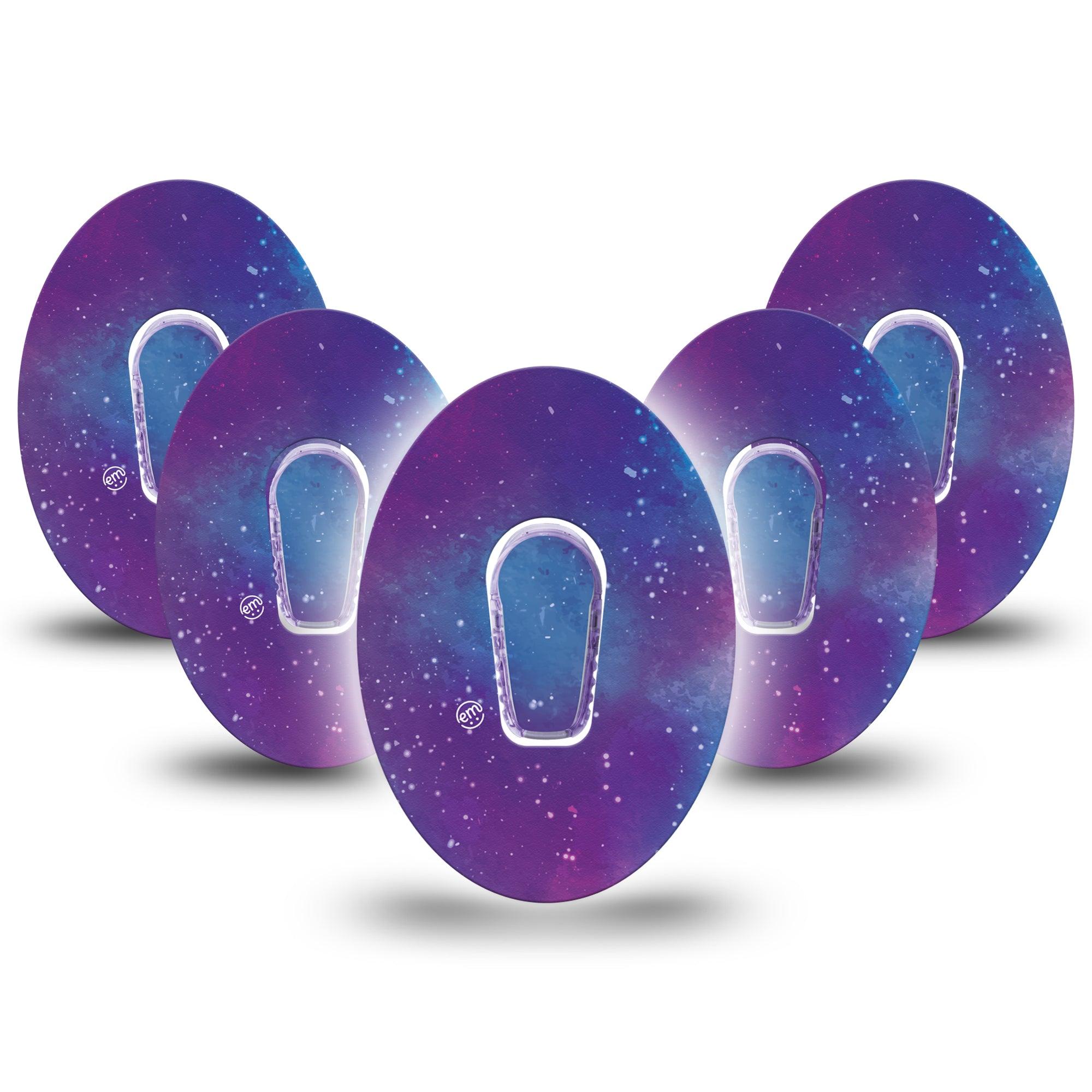 ExpressionMed Galaxy Dexcom G6 Tape 5-Pack Tape and 5-Pack Sticker Cosmic themed, Plaster Continuous Glucose Monitor Design