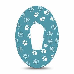 ExpressionMed Blue and White Pawprints Dexcom G6 Tape