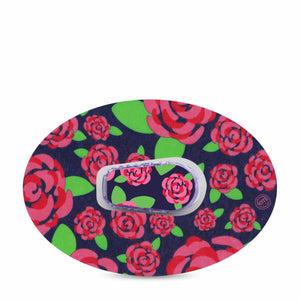 ExpressionMed Pretty Pink Roses Dexcom G6 Tape Single Tape and Single Sticker Pink Floral, Plaster Continuous Glucose Monitor Design