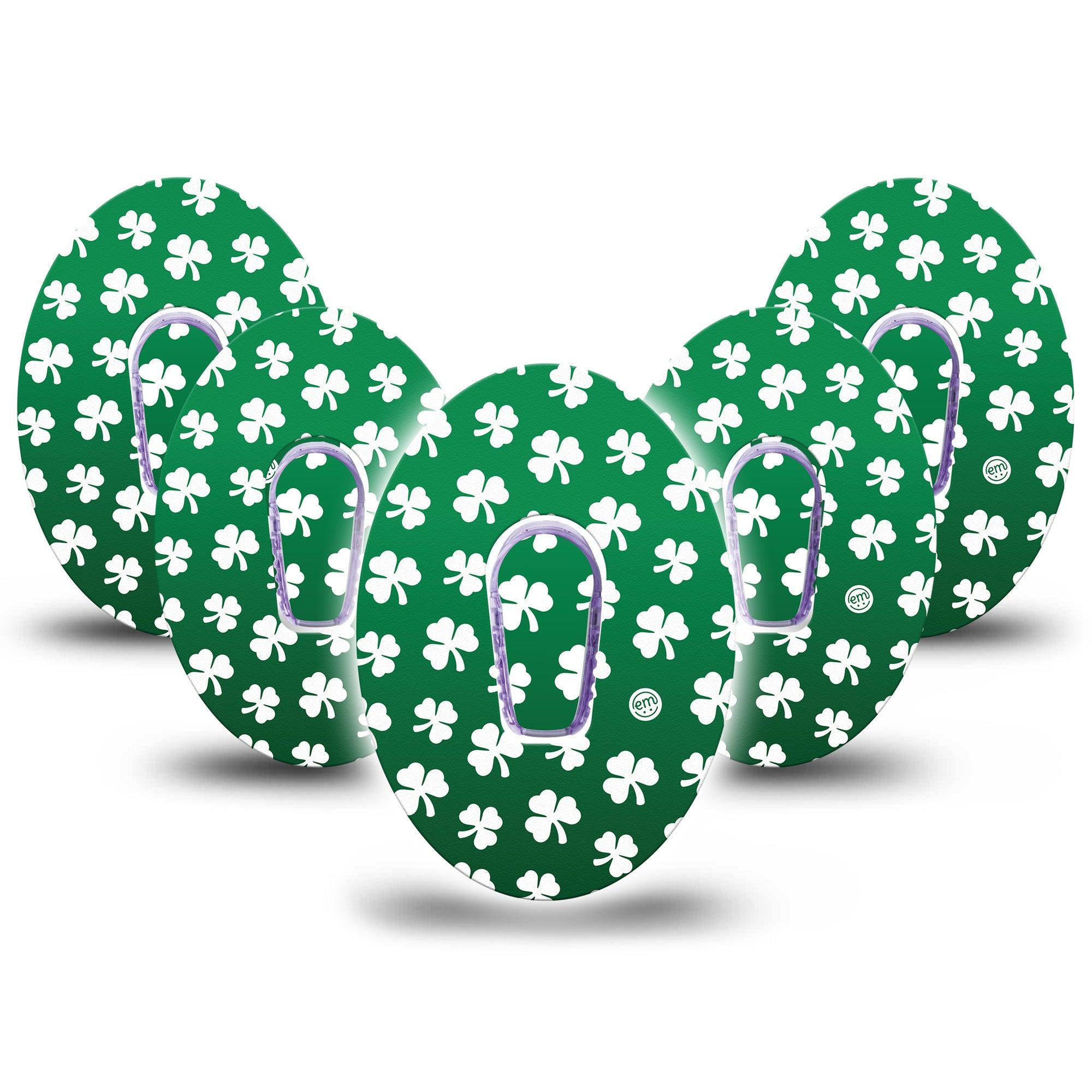 ExpressionMed Shamrock Dexcom G6 Tape, 5-Pack Tape and 5-Pack Sticker Shamrocks Inspired, Plaster Continuous Glucose Monitor Design