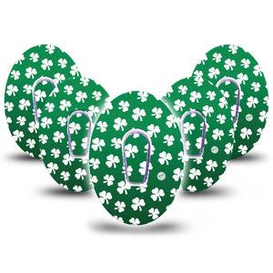 ExpressionMed Shamrock Dexcom G6 Tape, 5-Pack Tape and 5-Pack Sticker Shamrocks Inspired, Plaster Continuous Glucose Monitor Design