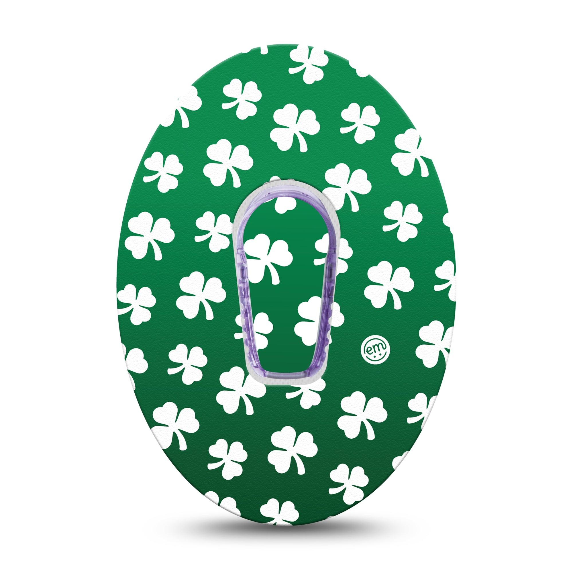 ExpressionMed Shamrock Dexcom G6 Tape Single Tape and Single Sticker Clover Leaflets Themed, Plaster Continuous Glucose Monitor Design