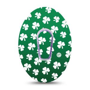 ExpressionMed Shamrock Dexcom G6 Tape Single Tape and Single Sticker Clover Leaflets Themed, Plaster Continuous Glucose Monitor Design