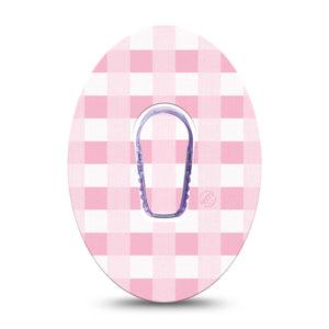 ExpressionMed Pink Gingham Dexcom G6 Tape, Single Tape and Single Sticker Colorful Turtle Shells Themed, Plaster Continuous Glucose Monitor Design