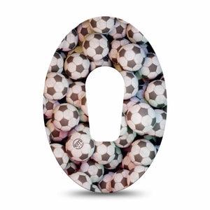 ExpressionMed Soccer Dexcom G6 Tape, Single, Soccerball Themed, CGM Overlay Patch Design