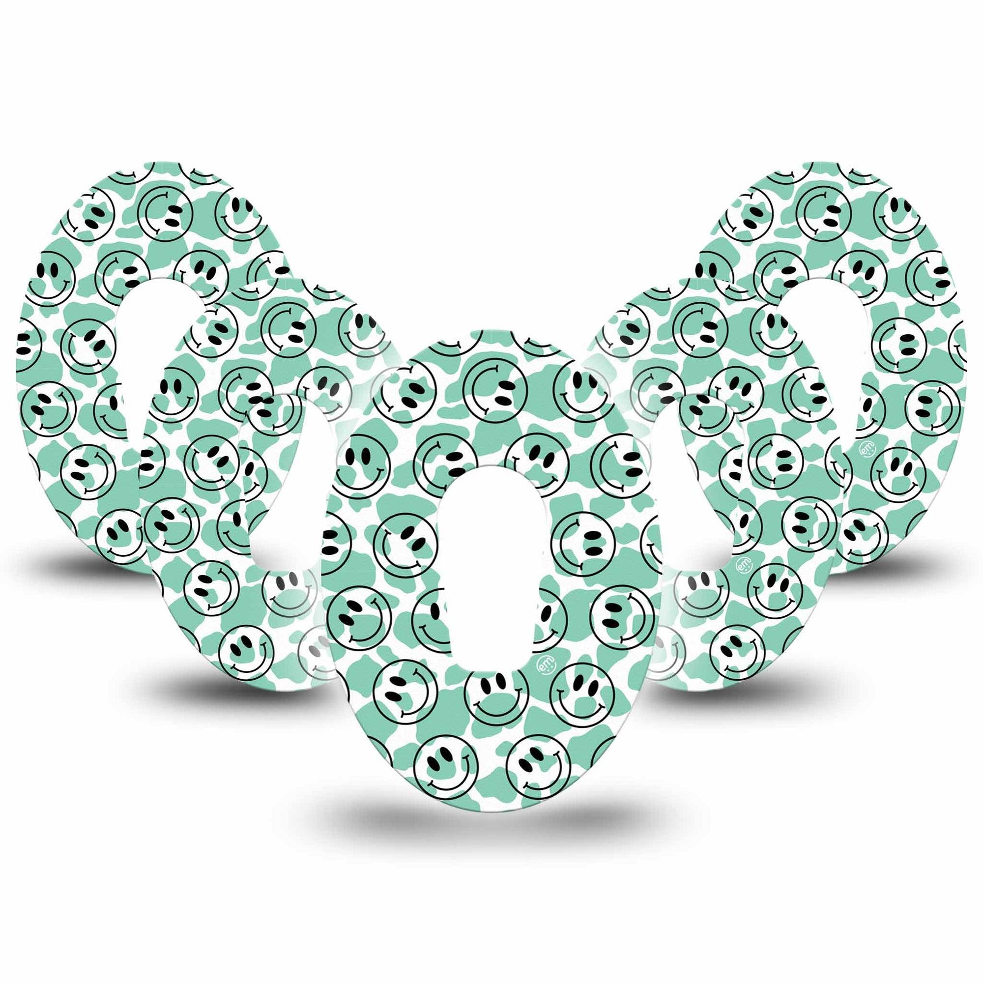 ExpressionMed Happy Cow Print Dexcom G6 Tape, 5-Pack, Jolly Cow Skin Themed, CGM Adhesive Patch Design