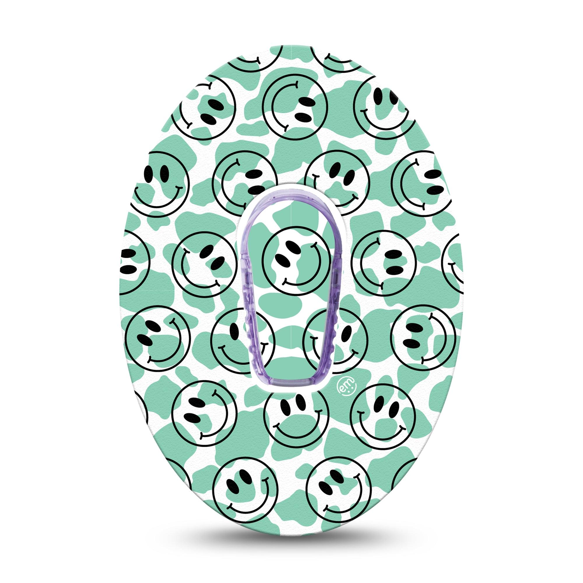 ExpressionMed Happy Cow Print Dexcom G6 Transmitter Sticker, Single, Gleeful Cow Spots Themed, Dexcom G6 Transmitter Vinyl Sticker, With Matching Dexcom G6 Tape, CGM Plaster Patch Design