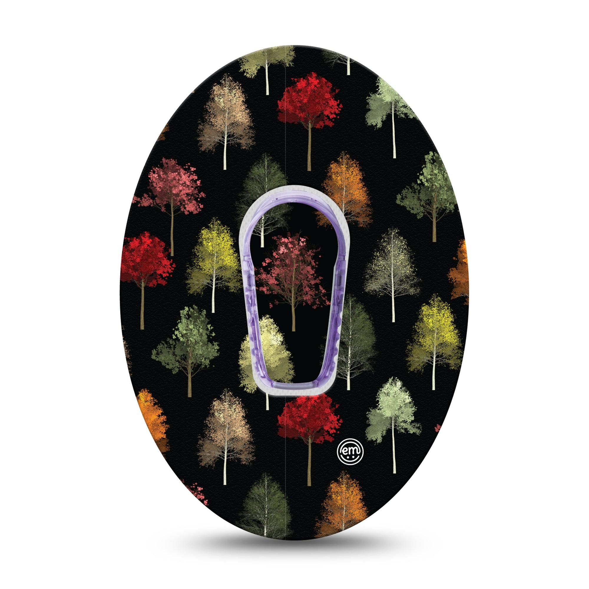 ExpressionMed Dark Forest  Dexcom G6 Tape Single Tape and Single Sticker Colorful Trees, Plaster Continuous Glucose Monitor Design