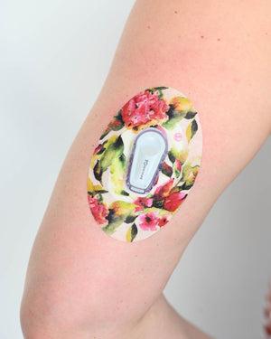 ExpressionMed Floral Strokes Variety Pack Dexcom G6 Tape, Single Tape, Arm Wearing Floral Themed CGM Adhesive Patch Design