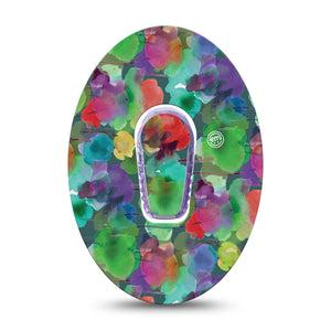 ExpressionMed Watercolor Mood Dexcom G6 Tape Single Tape and Single Sticker Watercolor Spots, Plaster Continuous Glucose Monitor Design