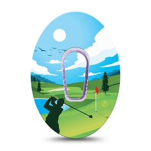 ExpressionMed Golf Dexcom G6 Tape Single Tape and Single Sticker Golf Scenery Themed, Plaster Continuous Glucose Monitor Design