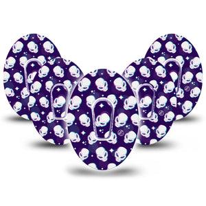 ExpressionMed Aliens Dexcom G6 Tape, 5-Pack Tape and 5-Pack Sticker Alien Heads, Plaster Continuous Glucose Monitor Design