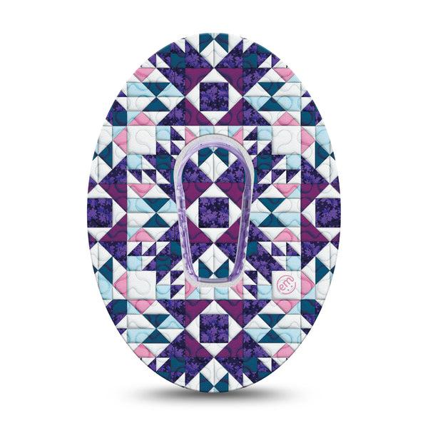 ExpressionMed Quilted Dexcom G6 Tape Single Tape and Single Sticker Pretty Quilt, Plaster Continuous Glucose Monitor Design