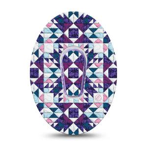 ExpressionMed Quilted Dexcom G6 Tape Single Tape and Single Sticker Pretty Quilt, Plaster Continuous Glucose Monitor Design