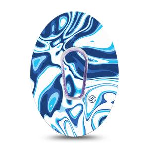 ExpressionMed Blue Marble G6 Transmitter Sticker Pastel Swirls, CGM Sticker and Tape Design