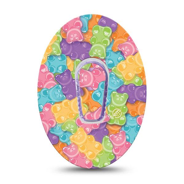 ExpressionMed Gummy Bears Dexcom G6 Tape Single Tape and Single Sticker Flavorful Gummy Candies, Plaster Continuous Glucose Monitor Design