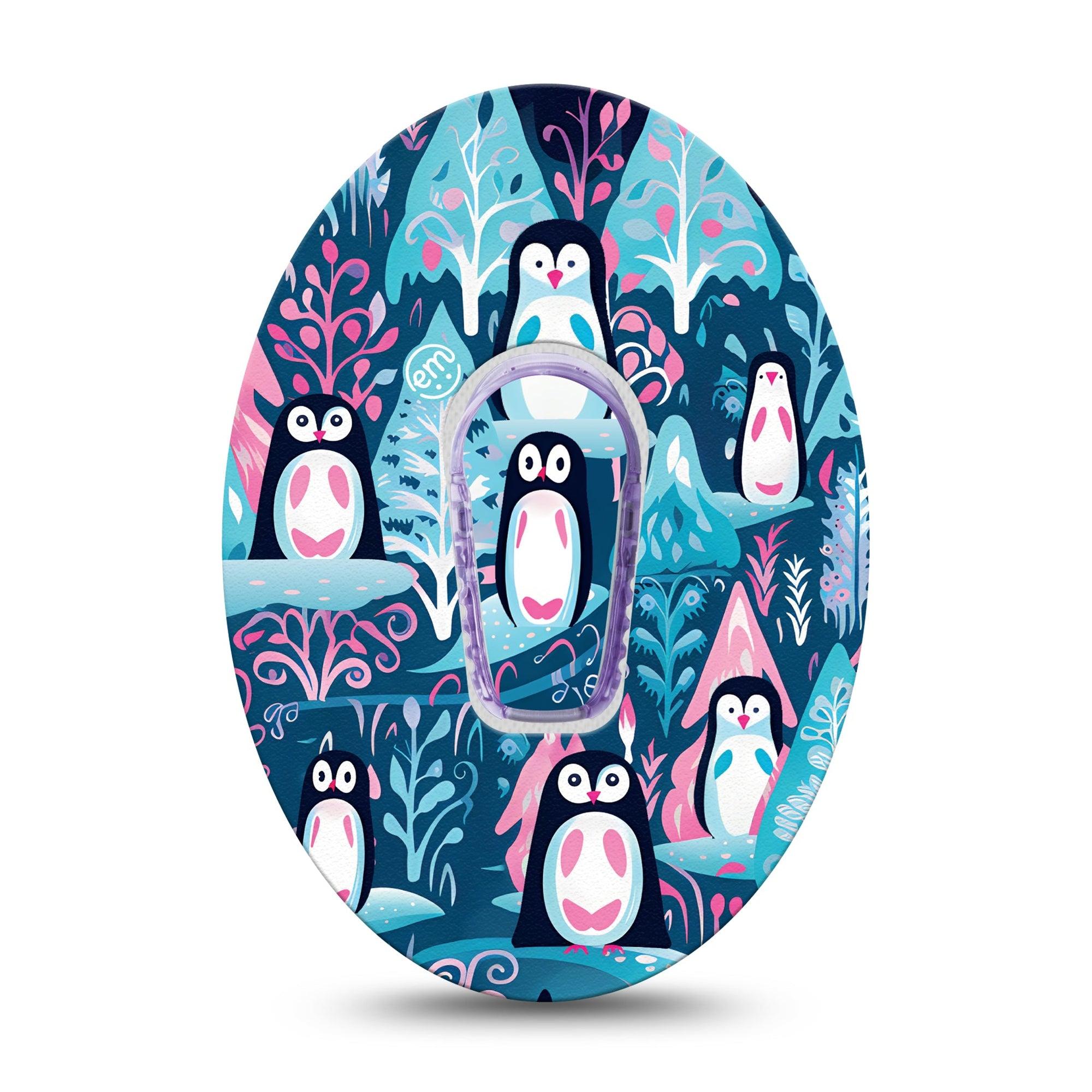 ExpressionMed Penguins G6 Transmitter Sticker Snow Birds, CGM Sticker and Tape Design