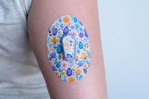 ExpressionMed Eastery Vibes Variety Pack Dexcom G6 Tape, Single Tape and Single Sticker, Arm Wearing Floral Themed CGM Adhesive Patch Design