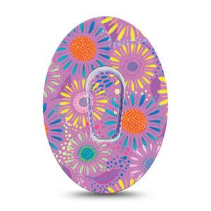 ExpressionMed Giant Daisies Dexcom G6 Tape Single Tape and Single Sticker Colorful Abstract by Etta Vee, Plaster Continuous Glucose Monitor Design