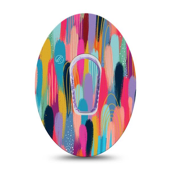ExpressionMed Brush Strokes Dexcom G6 Tape Single Tape and Single Sticker Digital Art by Etta Vee, Plaster Continuous Glucose Monitor Design