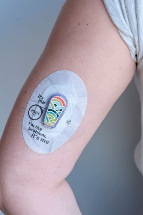 ExpressionMed, High, I'm the Problem Dexcom G6 Tape, Single Tape, Human Wearing High, I'm the Problem CGM Adhesive Patch Design