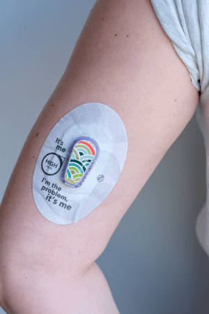 ExpressionMed, High, I'm the Problem Dexcom G6 Tape, Single Tape, Human Wearing High, I'm the Problem CGM Adhesive Patch Design