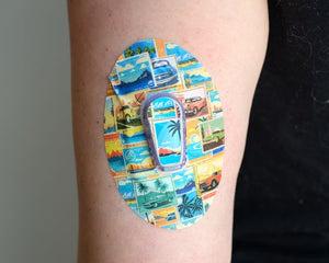 ExpressionMed Classic Car Coastline Variety Pack Dexcom G6 Transmitter Sticker, Single Tape and Single Sticker, Arm Wearing Car Themed CGM Adhesive Patch Design