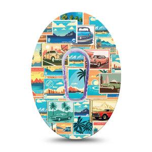 ExpressionMed Vintage Cars Dexcom G6 Tape Single Tape and Single Sticker vintage car models, Plaster Continuous Glucose Monitor Design