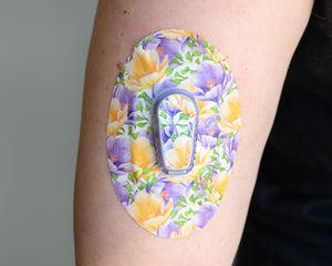 ExpressionMed Floral Magic Variety Pack Dexcom G6 Tape, Single Tape and Single Sticker, Arm Wearing Floral Themed CGM Adhesive Patch Design