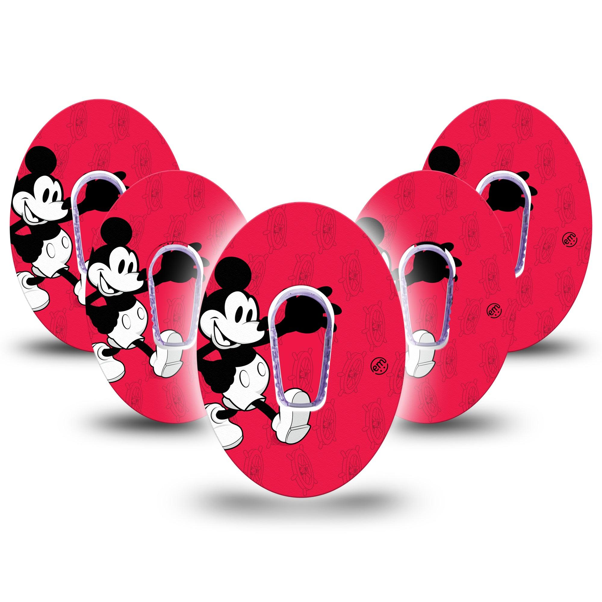 ExpressionMed Magical Mouse Dexcom G6 Tape 5-Pack Tape and 5-Pack Sticker Vintage Mickey Mouse Plaster CGM Design