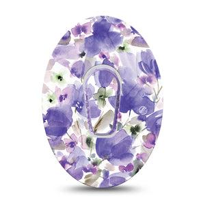 ExpressionMed Italian Blooms Dexcom G6 Tape Single Tape with Matching Sticker Soothing Purple Lavender Flowers Plaster CGM Design