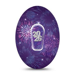 ExpressionMed New Years Celebration Dexcom G6 Tape Single Tape and Single Sticker Celebrating 2026 New Year, Plaster Continuous Glucose Monitor Design